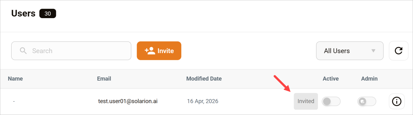 Add a User - Invite Modal