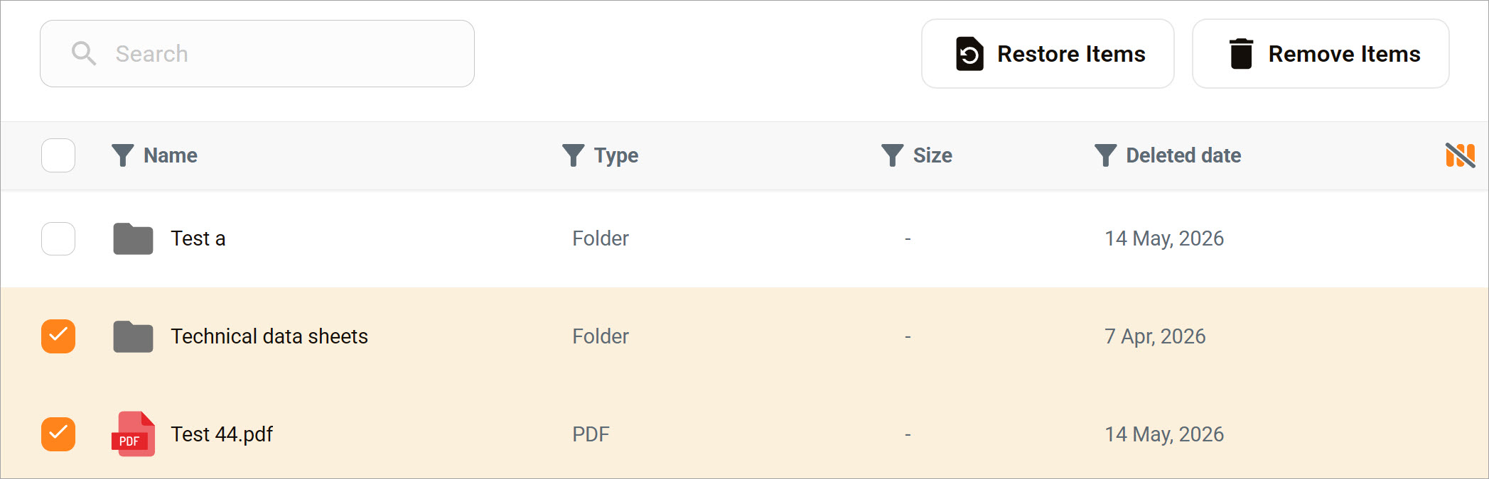 Bulk delete files
