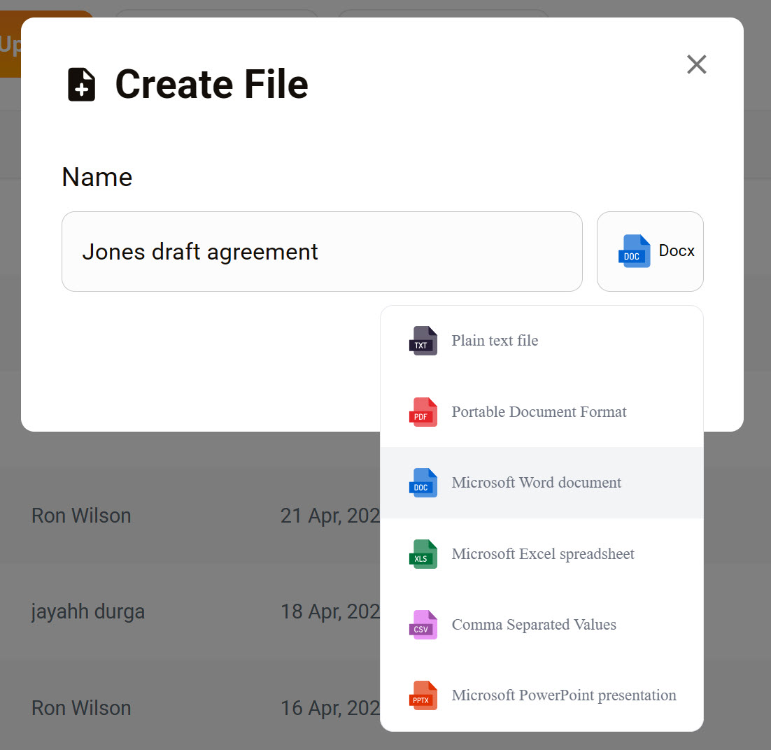 Create a File window