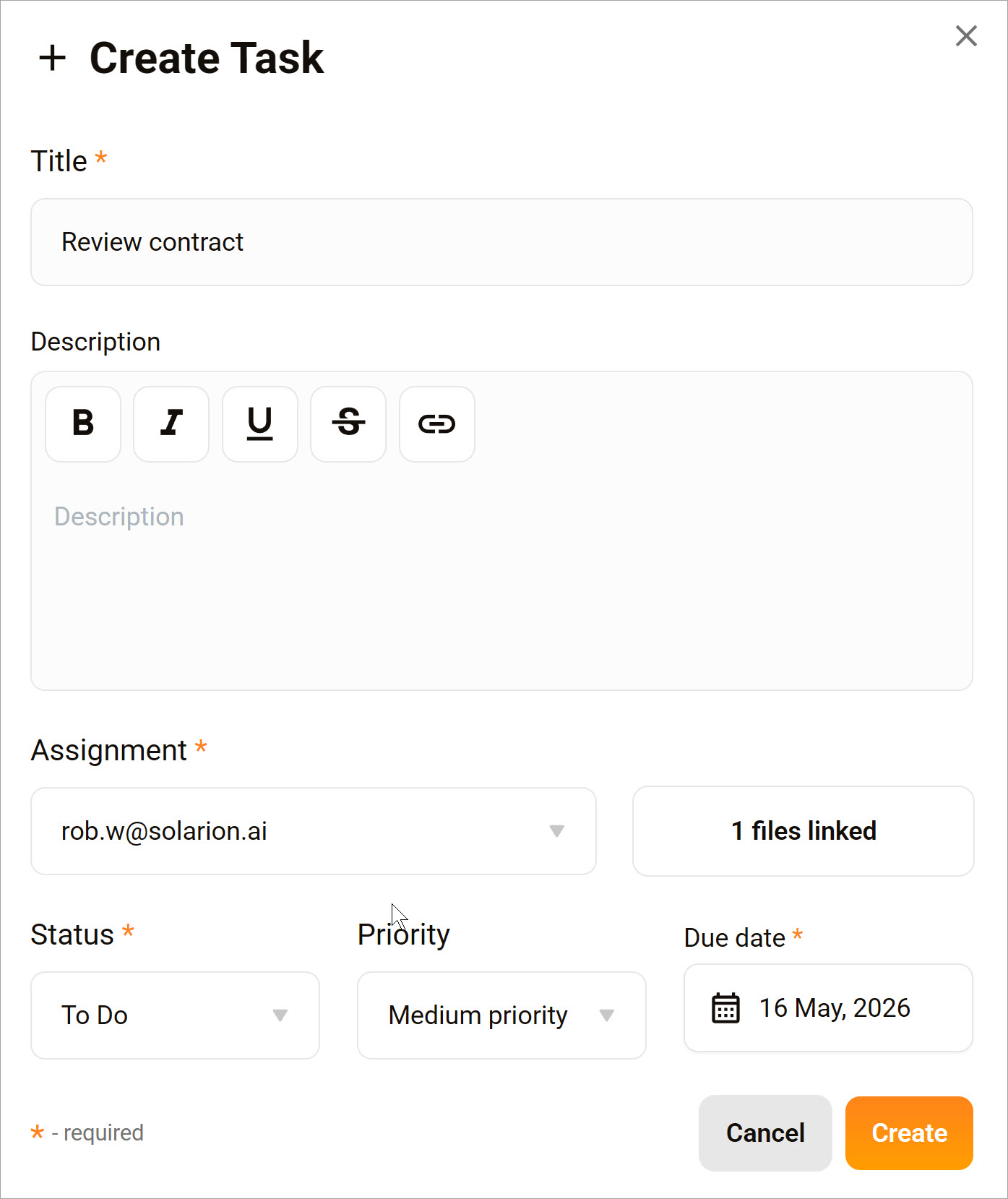 Create a task