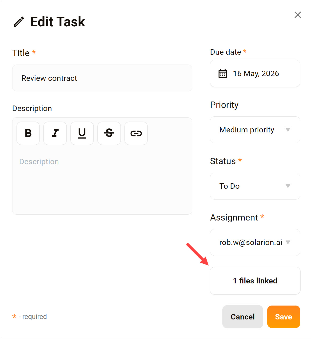 End the task