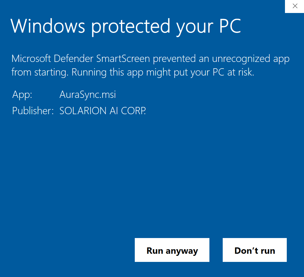 Install AuraSync-Download